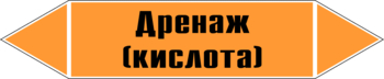 Маркировка трубопровода "дренаж (кислота)" (k03, пленка, 126х26 мм)" - Маркировка трубопроводов - Маркировки трубопроводов "КИСЛОТА" - . Магазин Znakstend.ru