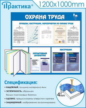 С07 Стенд охрана труда (с перекидной системой) (1300х1000 мм, пластик 3 мм, Прямая печать на пластик) - Стенды - Стенды по охране труда - . Магазин Znakstend.ru